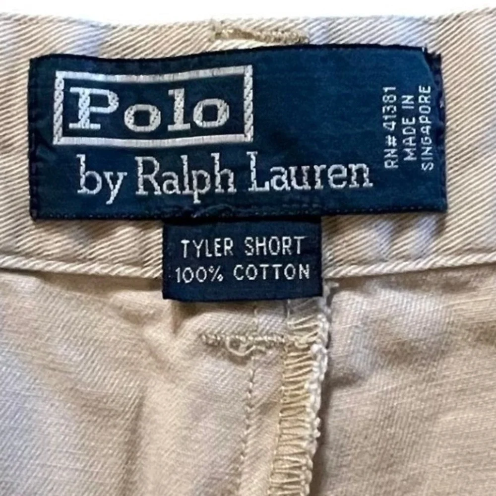 Polo Ralph‎ Lauren Men's Tyler Tan Pleated Chino Shorts Size 36 Casual Summer
